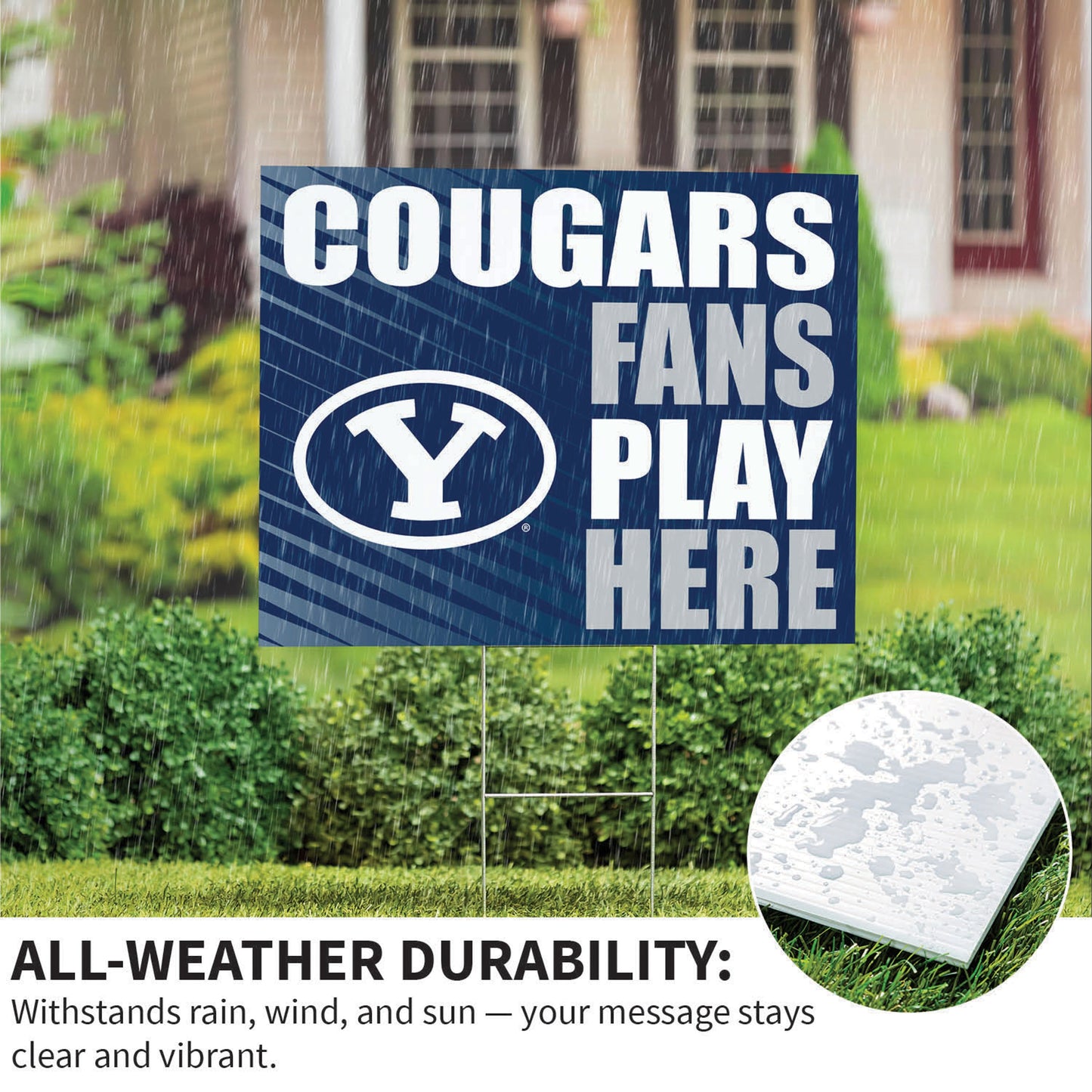 Brigham Young University Coroplast Yard Sign "Fans Play Here"