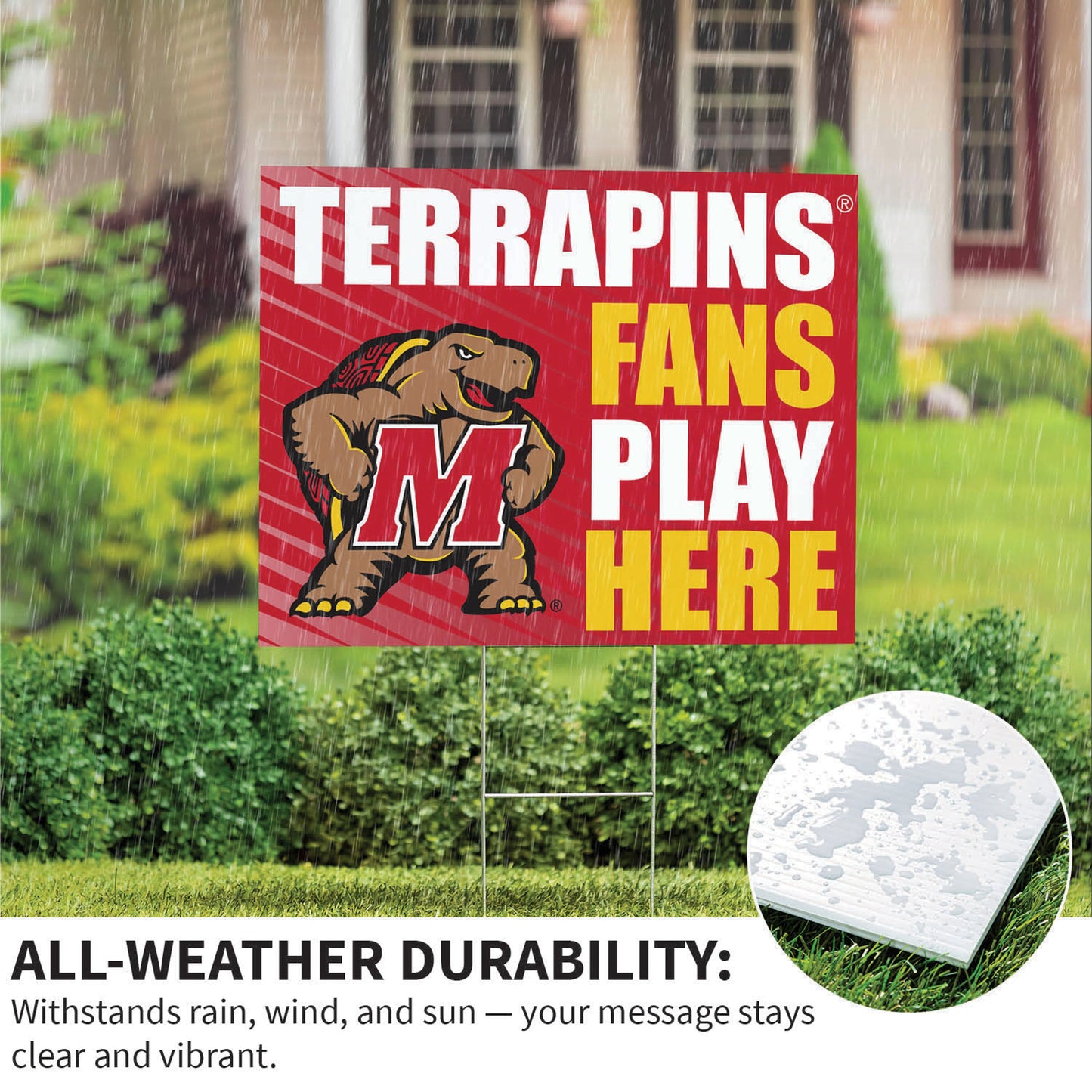 University of Maryland Coroplast Yard Sign "Fans Play Here"
