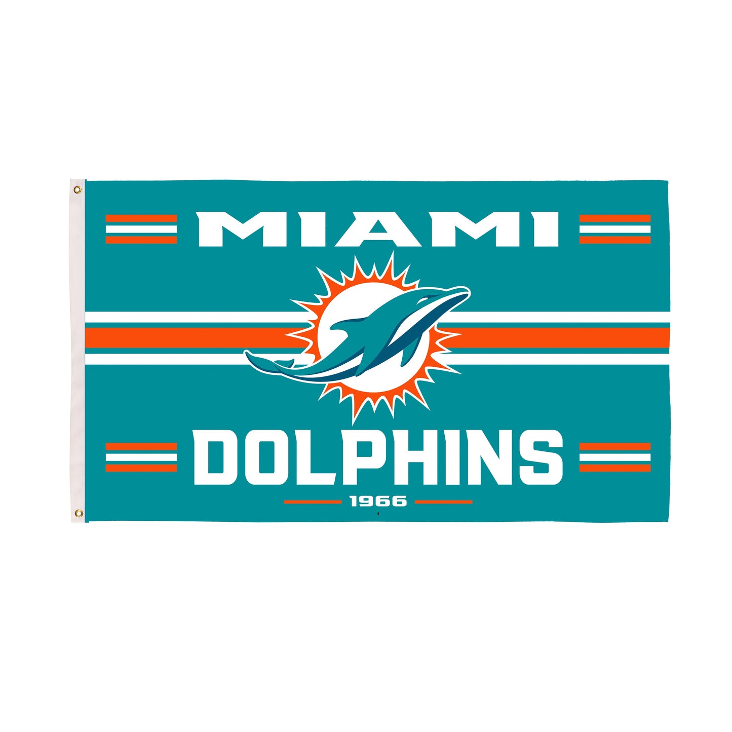 Miami Dolphins Single Sided Flag with 2 Grommets, 3'x5'