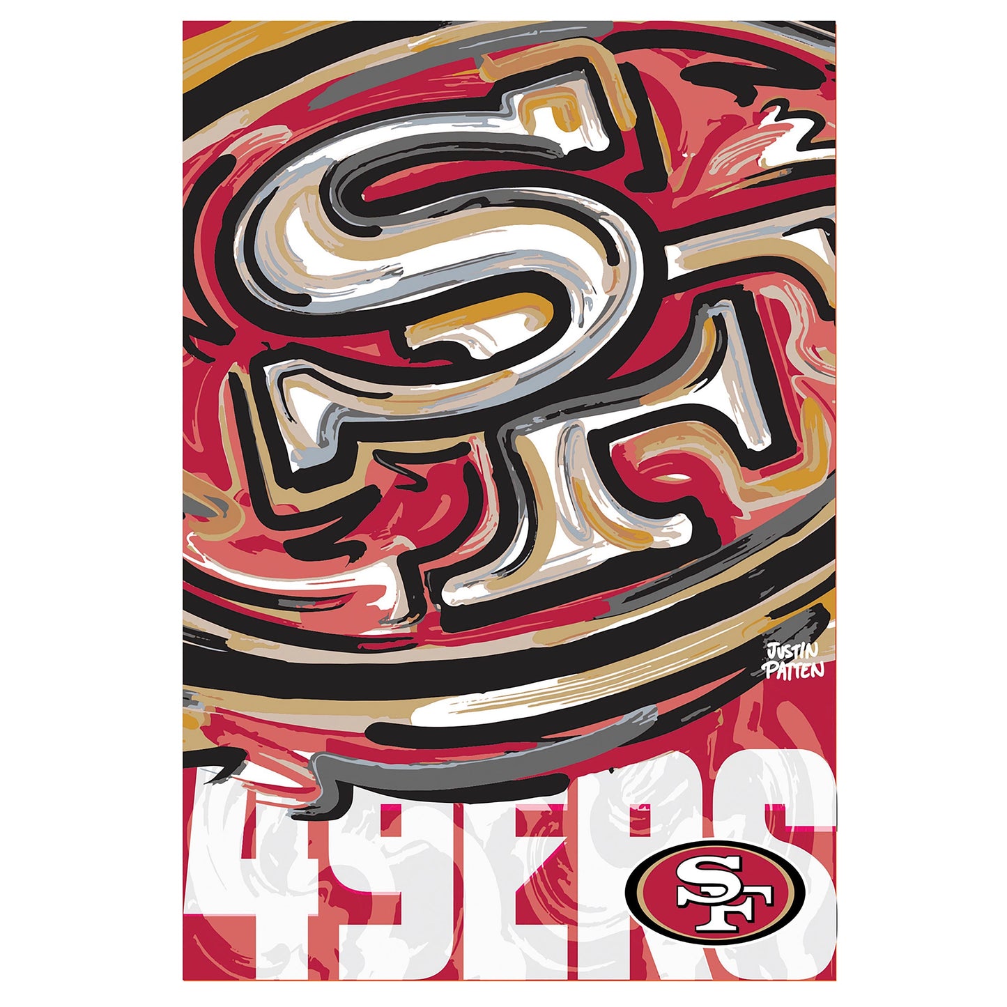 San Francisco 49ers, Suede REG, Justin Patten Logo