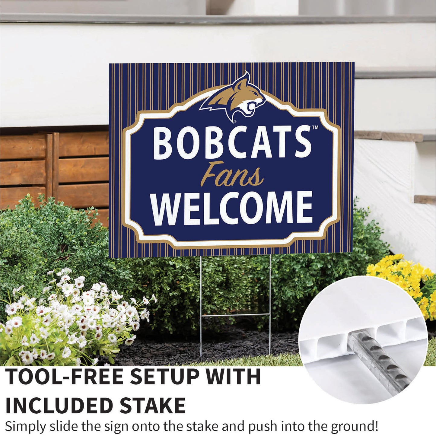 Montana State University Coroplast Yard Sign, "Fans Welcome"