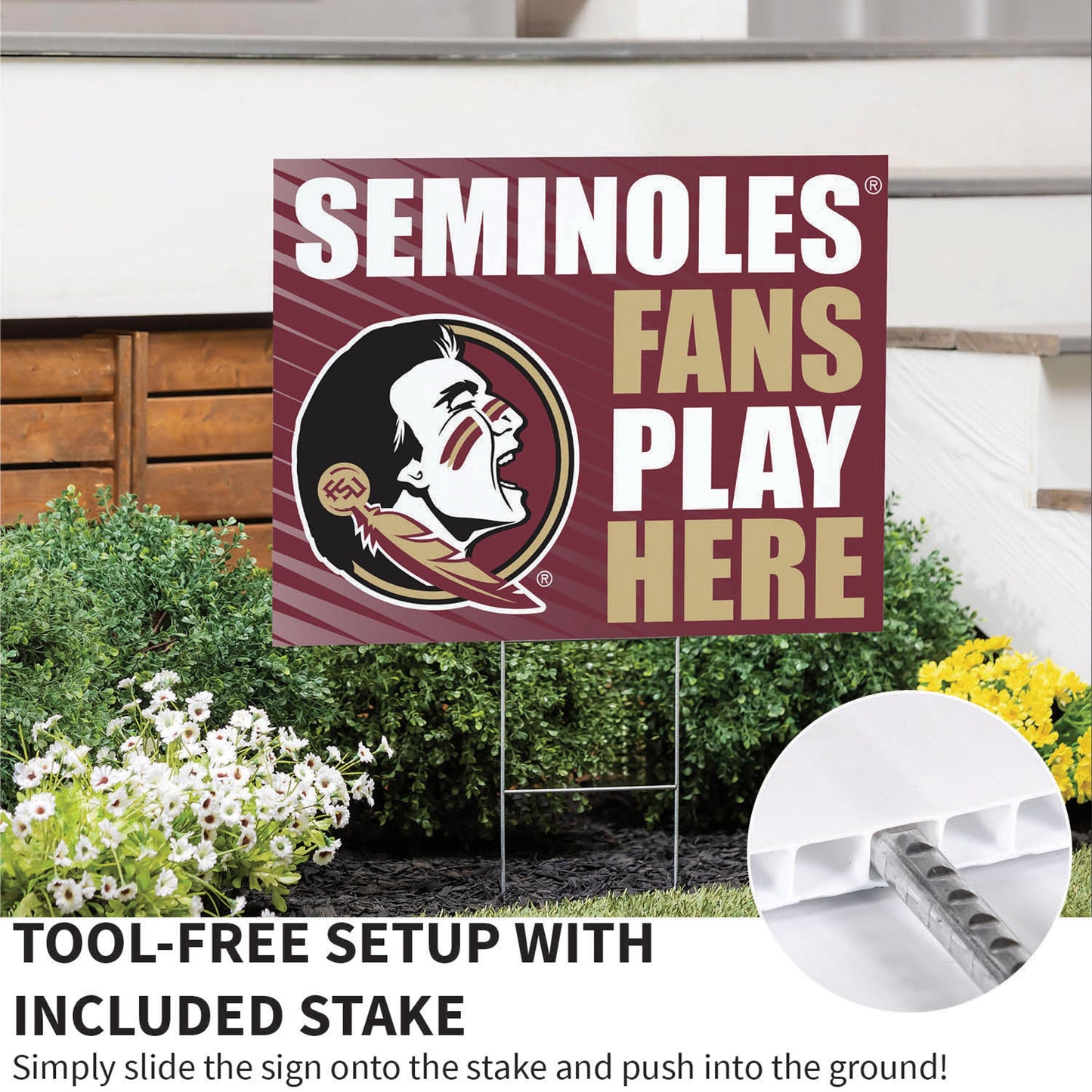 Florida State University Coroplast Yard Sign "Fans Play Here"