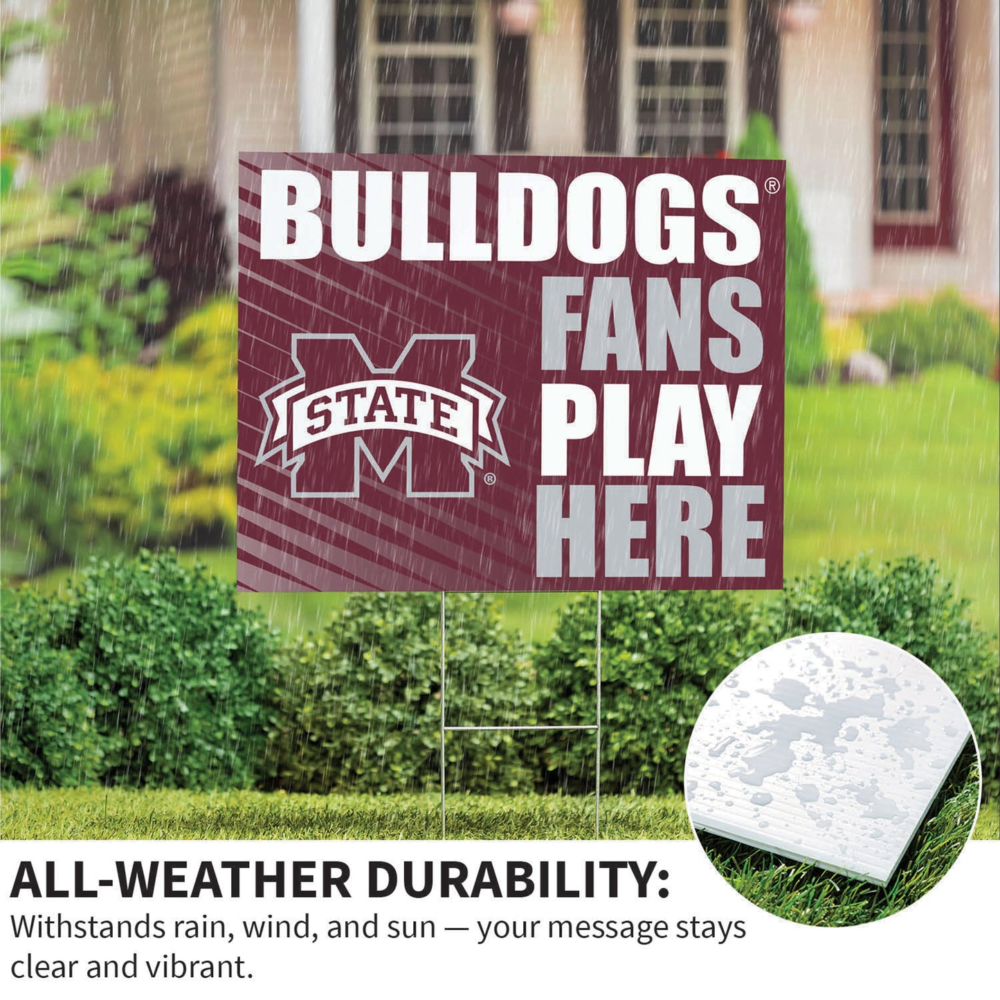 Mississippi State University Coroplast Yard Sign "Fans Play Here"