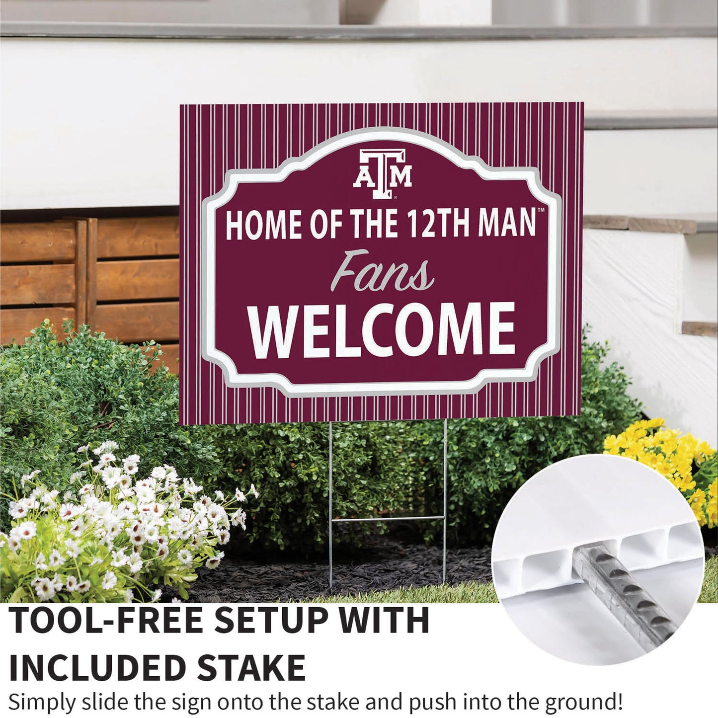 Texas A&M Coroplast Yard Sign, "Fans Welcome"