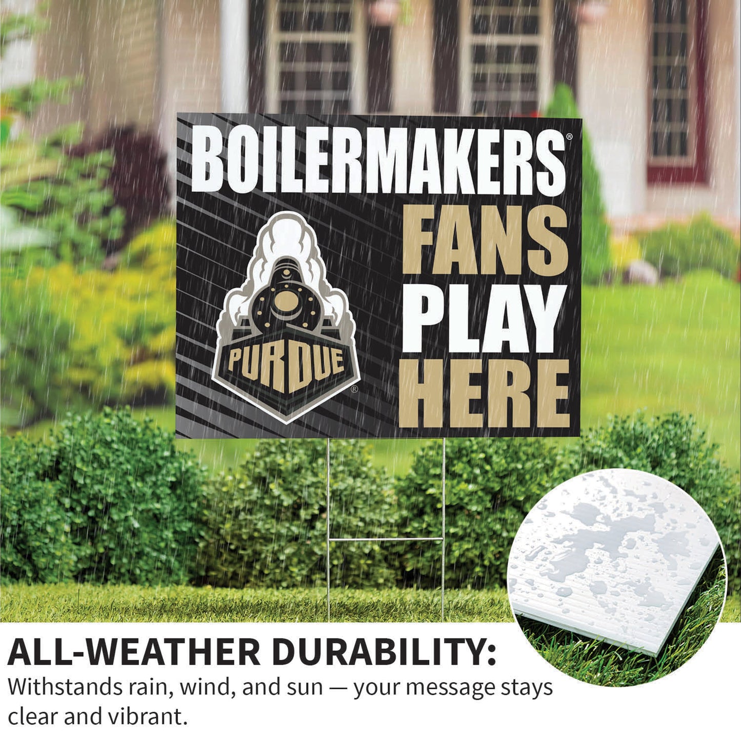 Purdue University Coroplast Yard Sign "Fans Play Here"