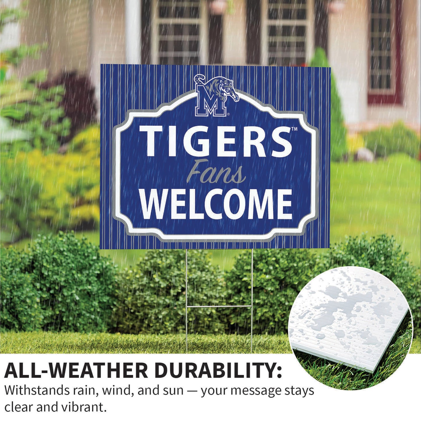 University of Memphis Coroplast Yard Sign, "Fans Welcome"