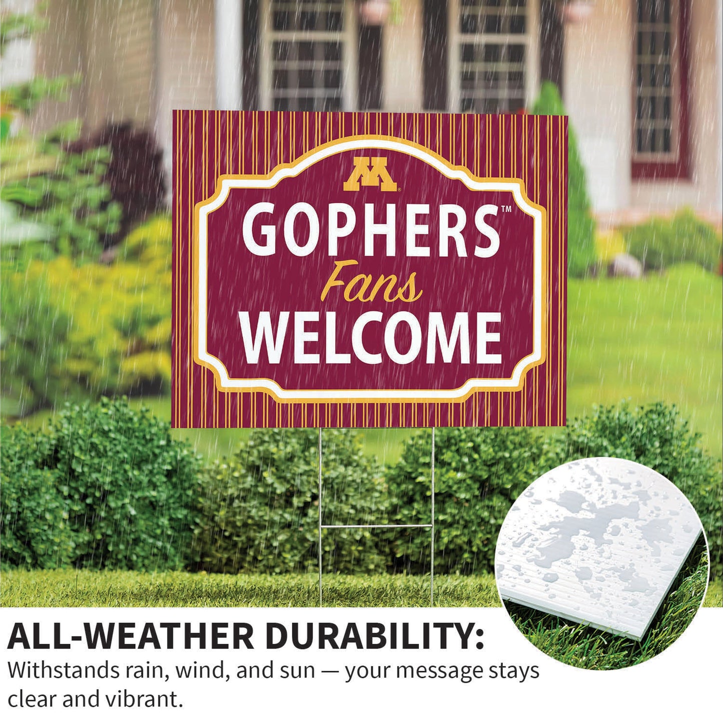 University of Minnesota Coroplast Yard Sign, "Fans Welcome"