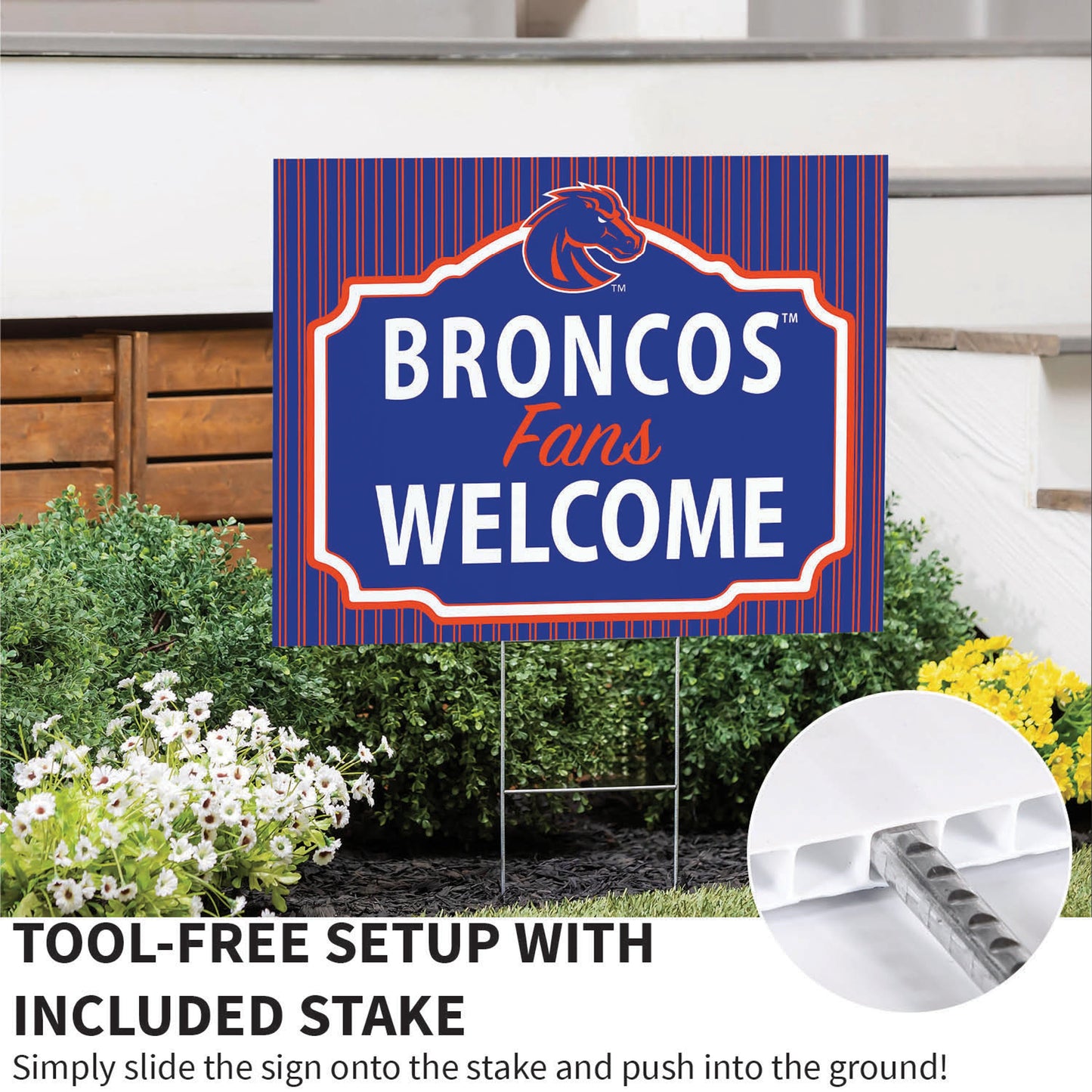 Boise State University Coroplast Yard Sign, "Fans Welcome"