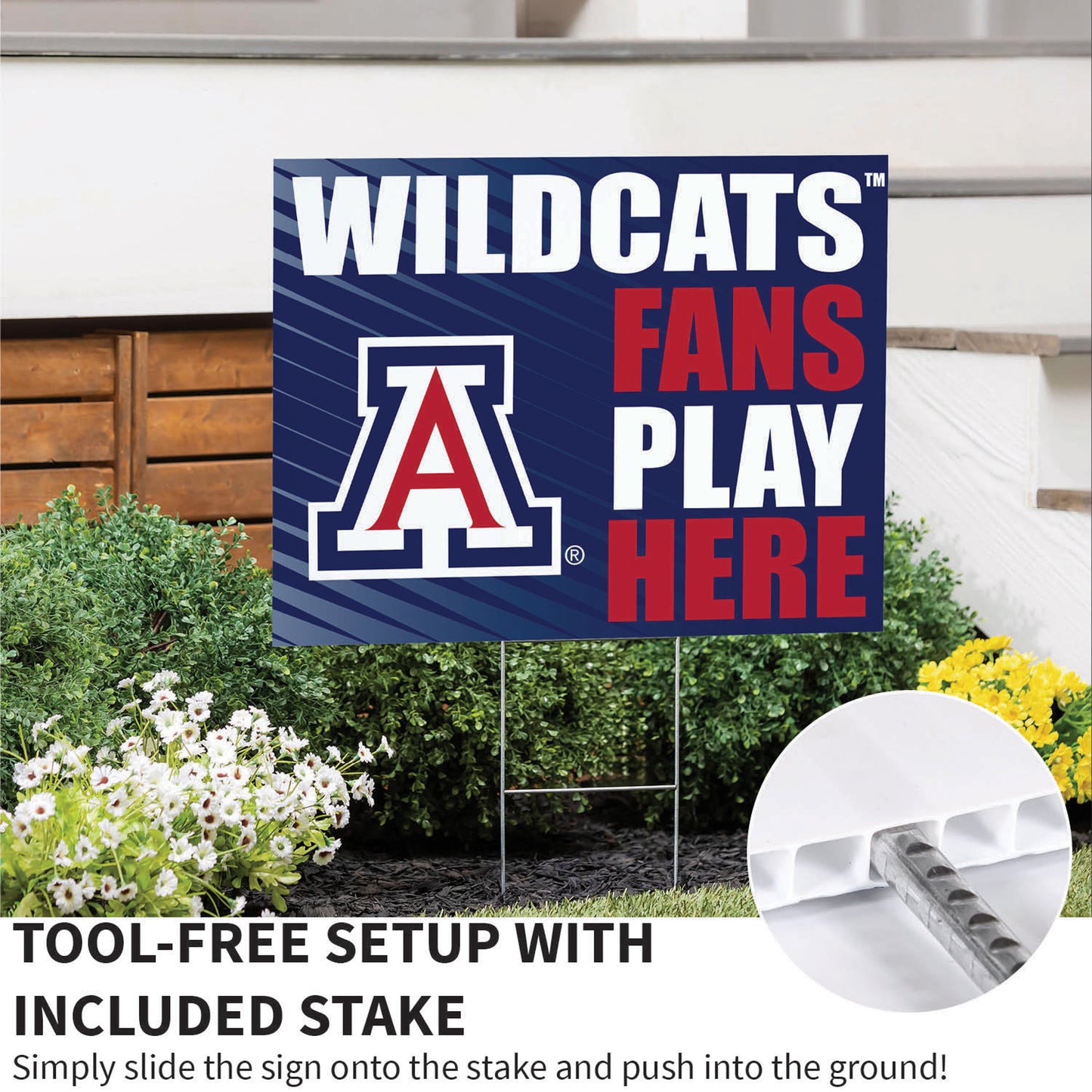 University of Arizona Coroplast Yard Sign "Fans Play Here"