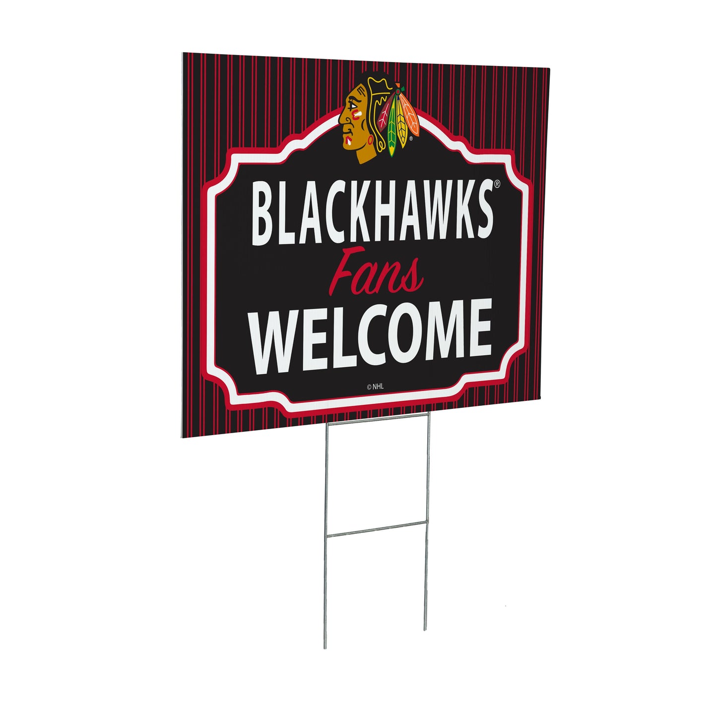 Chicago Blackhawks Coroplast Yard Sign, "Fans Welcome"