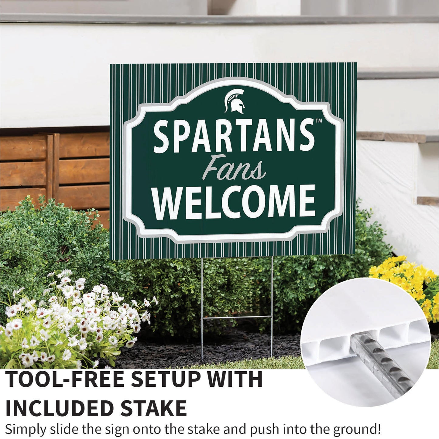 Michigan State University Coroplast Yard Sign, "Fans Welcome"