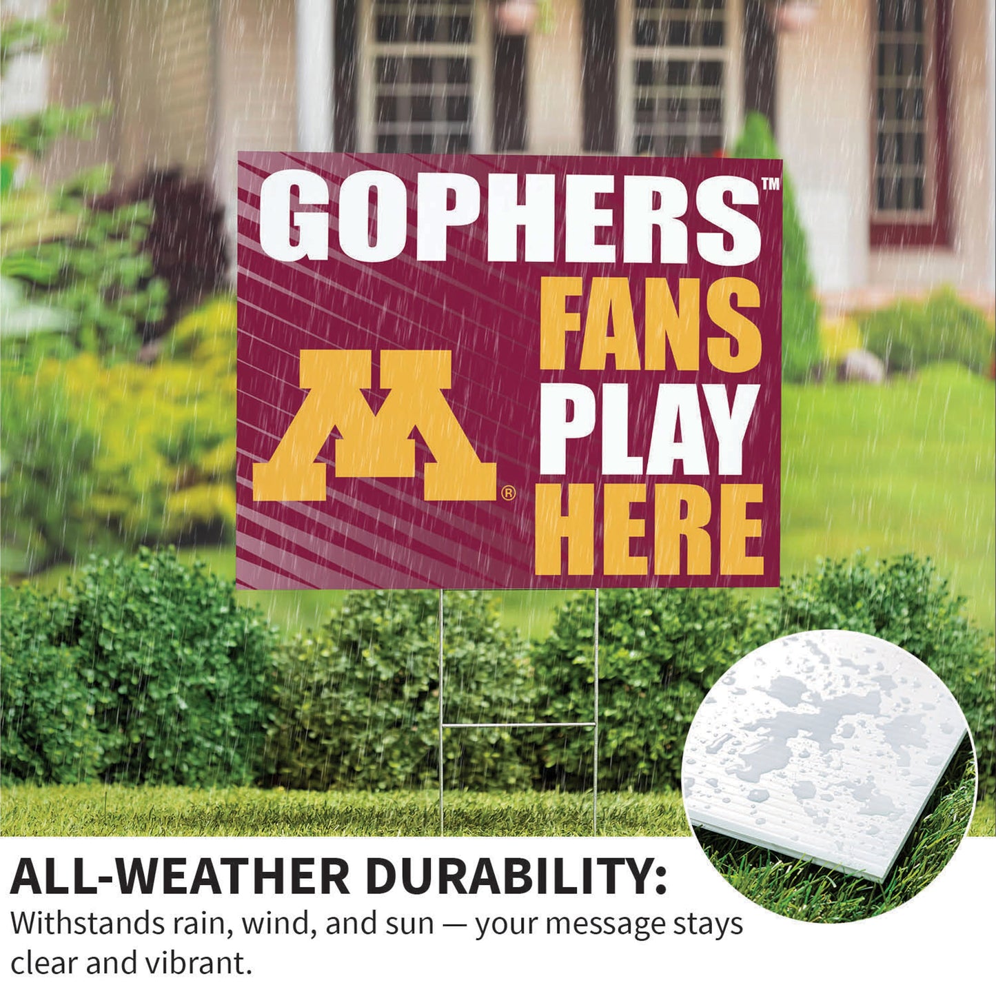 University of Minnesota Coroplast Yard Sign "Fans Play Here"