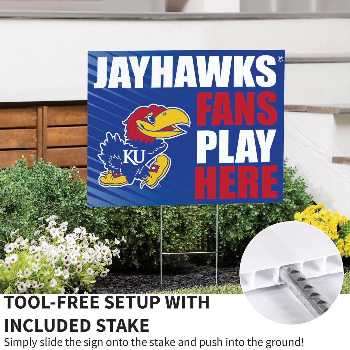 University of Kansas Coroplast Yard Sign "Fans Play Here"