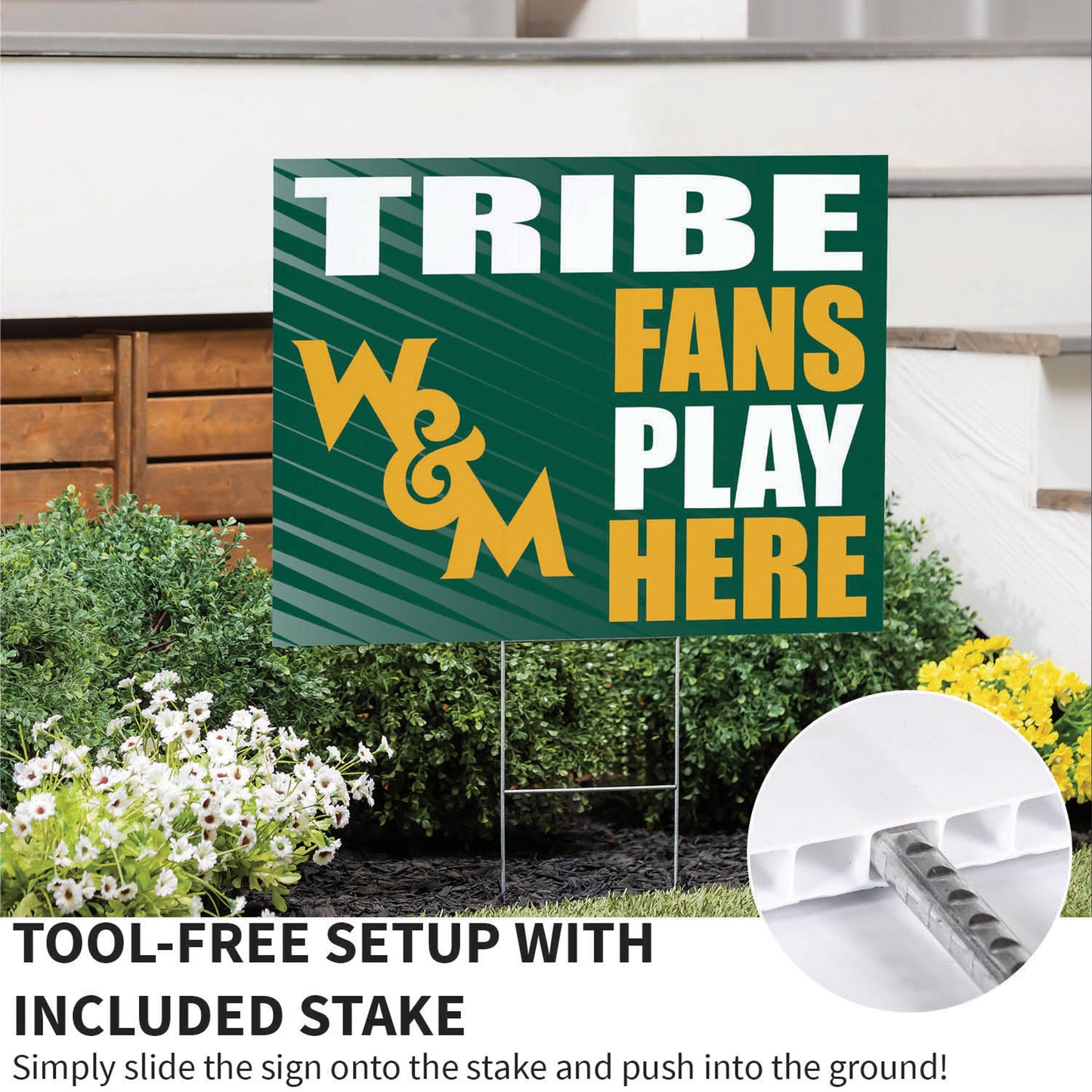 William & Mary Coroplast Yard Sign "Fans Play Here"
