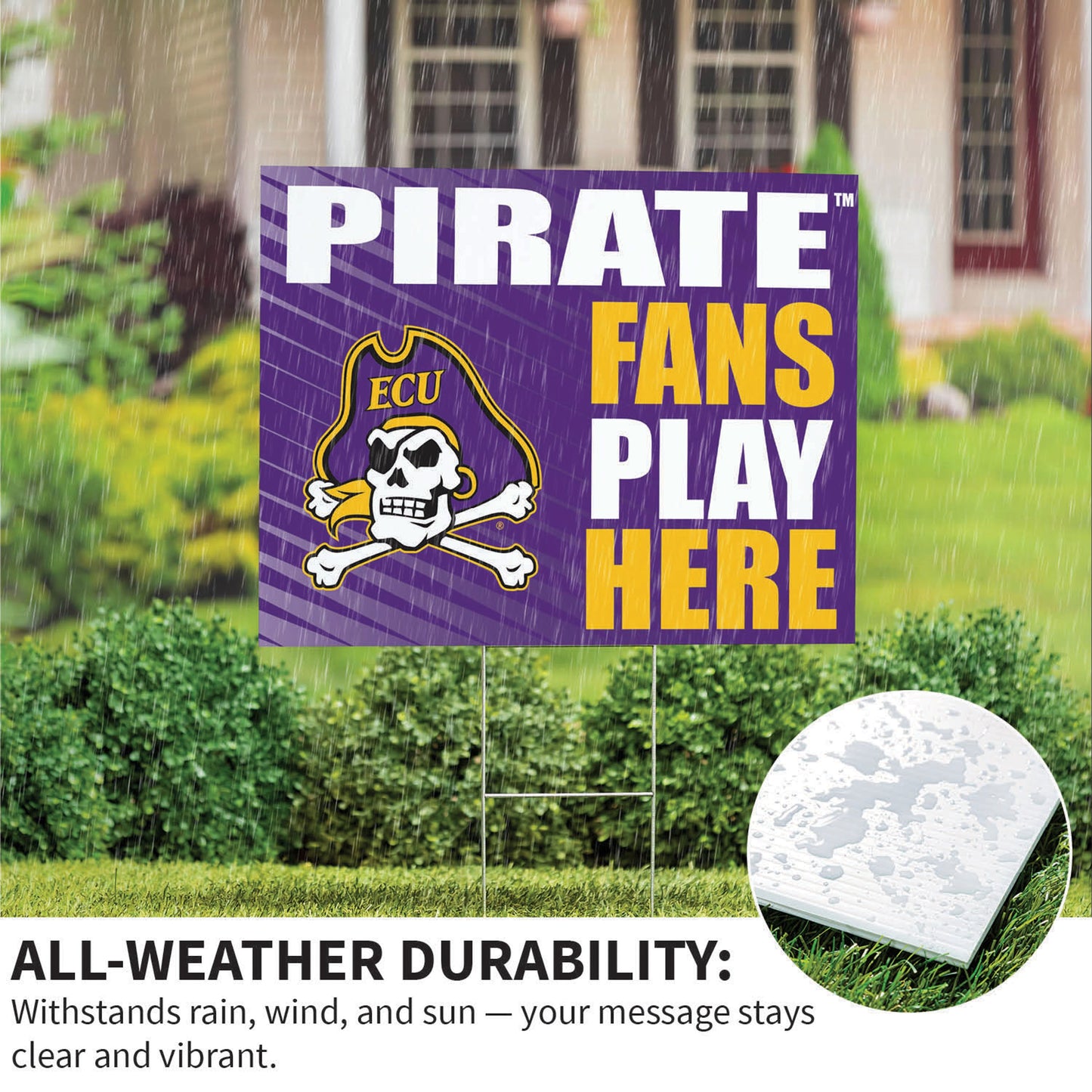 East Carolina University Coroplast Yard Sign "Fans Play Here"