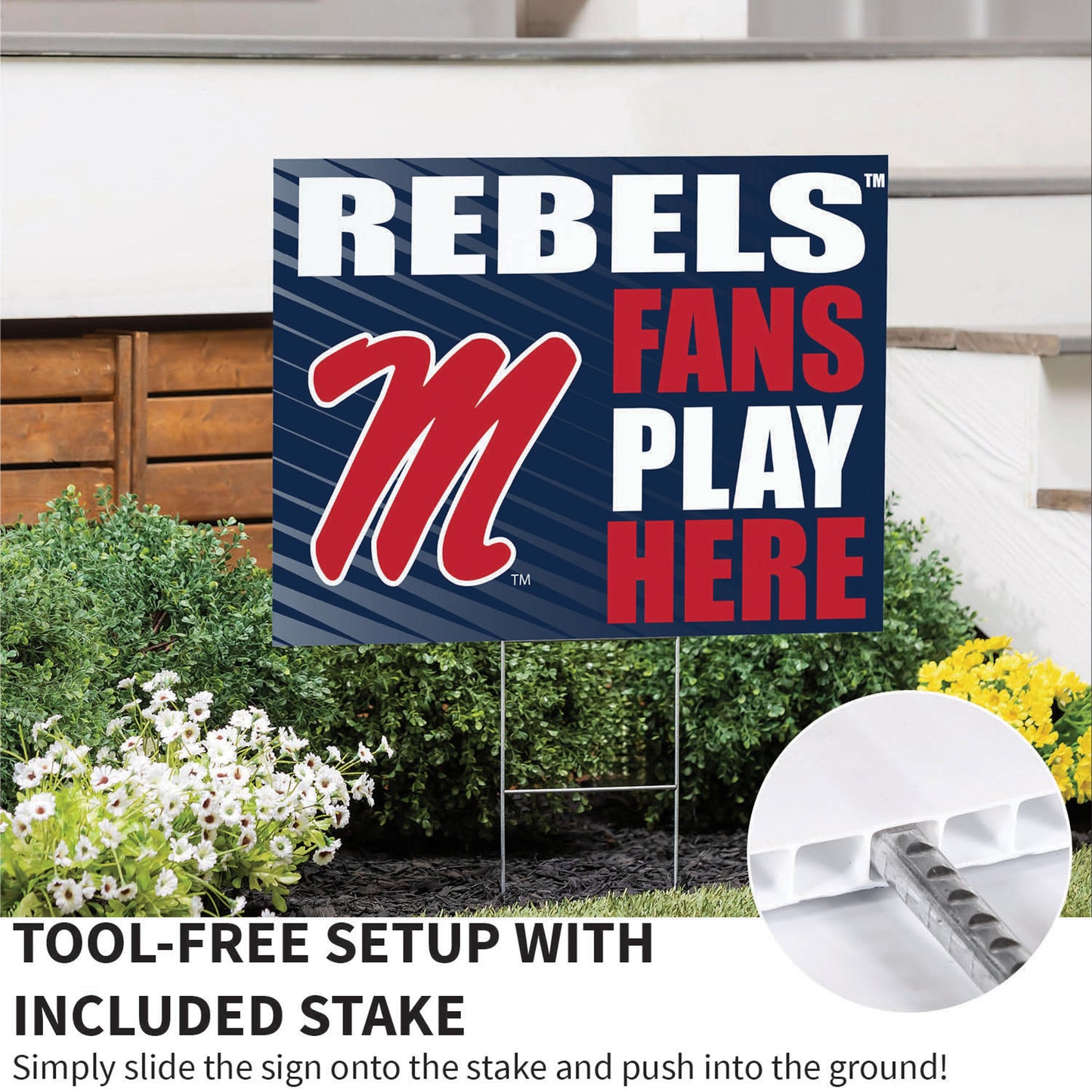 University of Mississippi Coroplast Yard Sign "Fans Play Here"