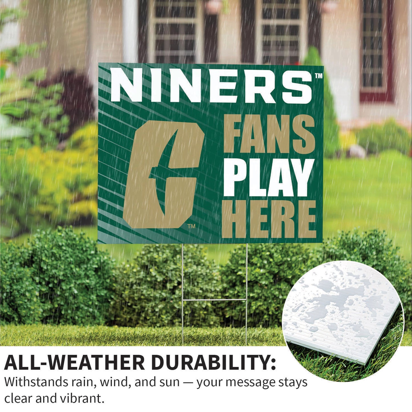 University of North Carolina/Charlotte Coroplast Yard Sign "Fans Play Here"
