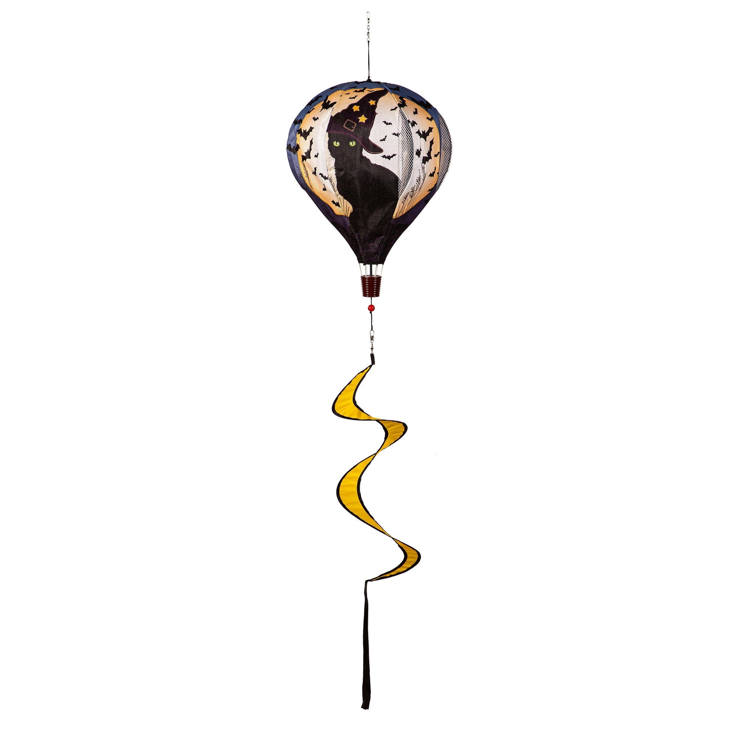 Happy Halloween Black Cat Burlap Balloon Spinner