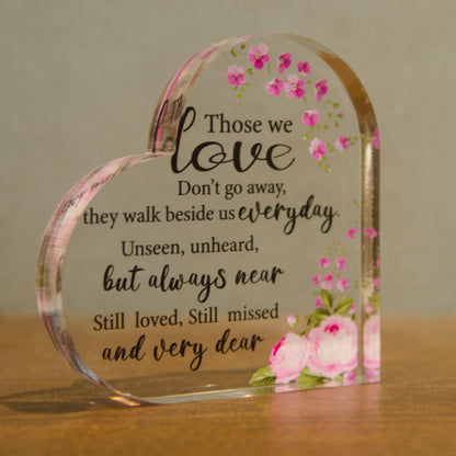 Acrylic Memorial Heart - Those We Love