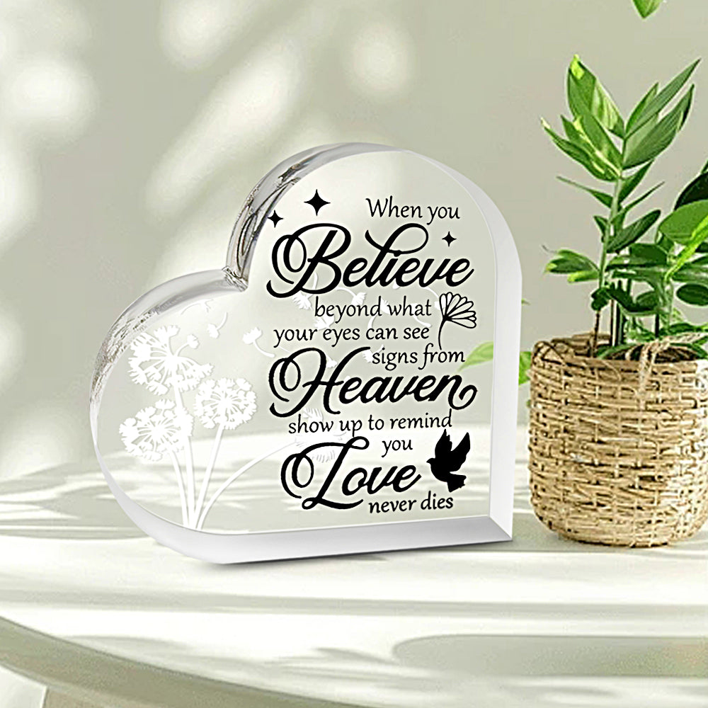 Acrylic Memorial Heart - When You Believe