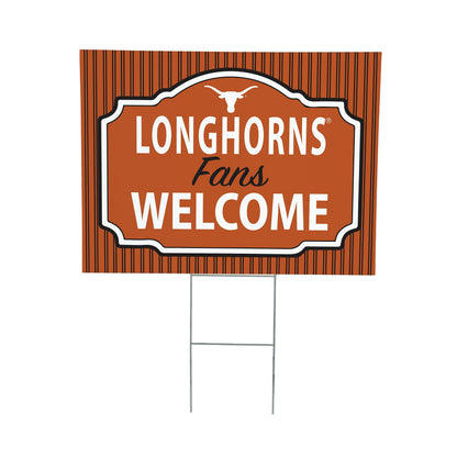 University of Texas Coroplast Yard Sign, "Fans Welcome"