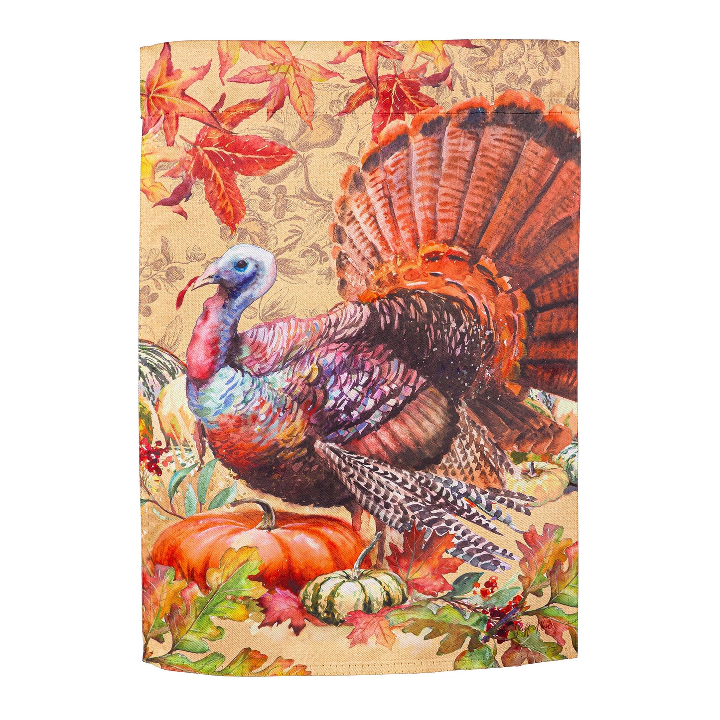 Thanksgiving Turkey Suede Garden Flag