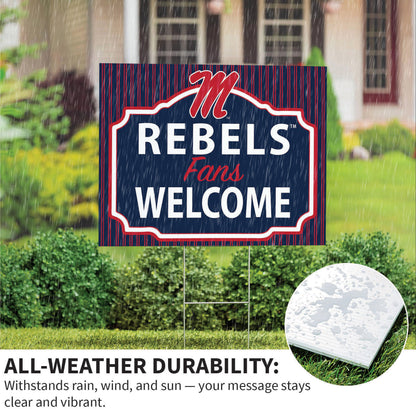 University of Mississippi Coroplast Yard Sign, "Fans Welcome"