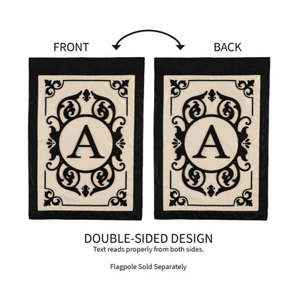 Cambridge Monogram Garden Applique Flag, Letter A