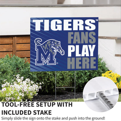 University of Memphis Coroplast Yard Sign "Fans Play Here"
