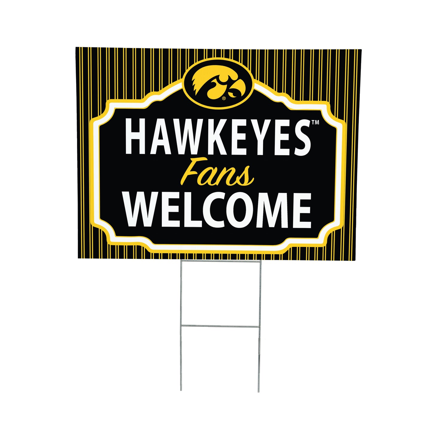 University of Iowa Coroplast Yard Sign, "Fans Welcome"