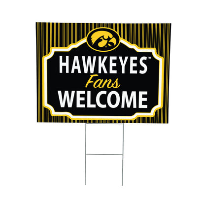 University of Iowa Coroplast Yard Sign, "Fans Welcome"