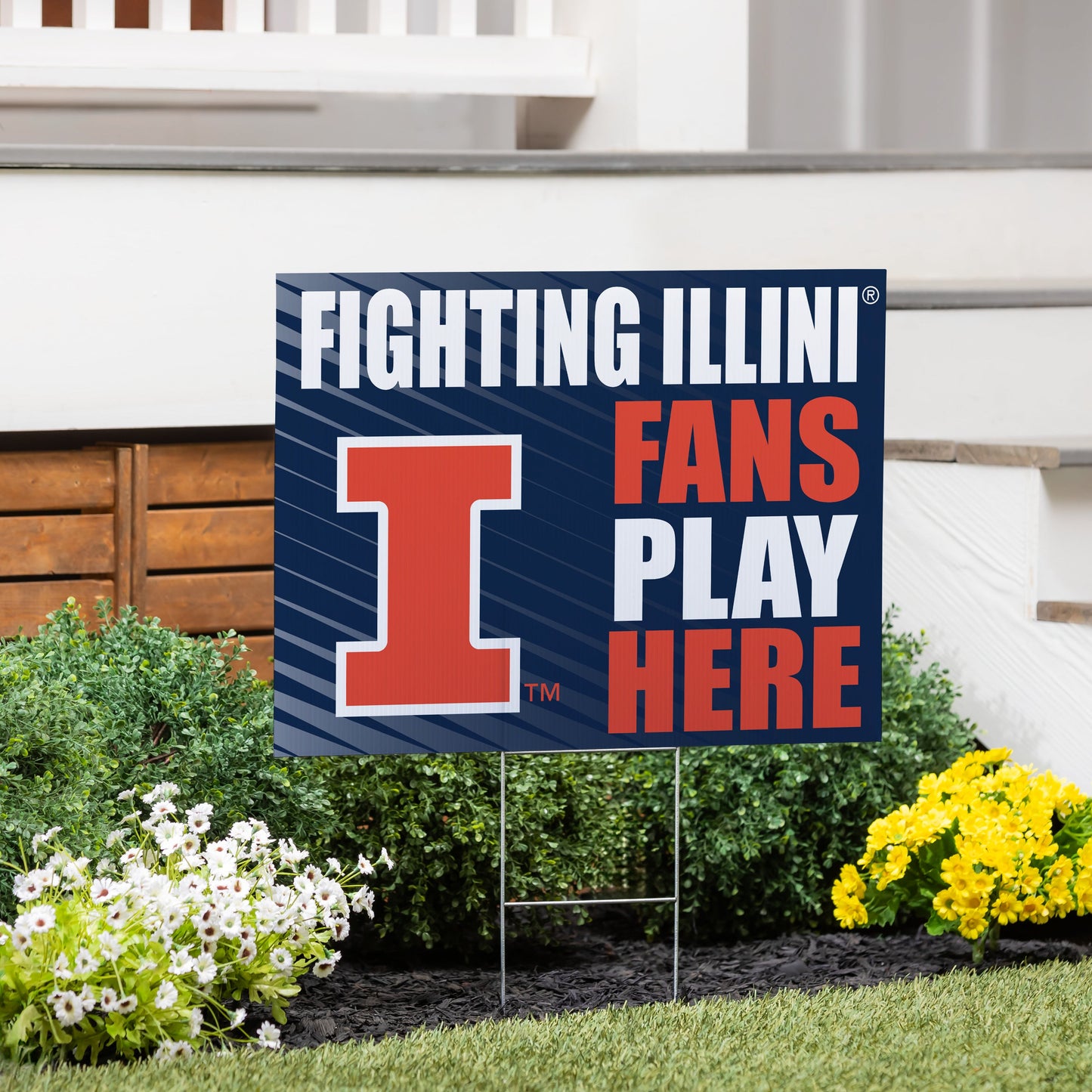 University of Illinois Coroplast Yard Sign "Fans Play Here"