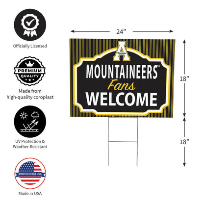 Appalachian State University Coroplast Yard Sign, "Fans Welcome"