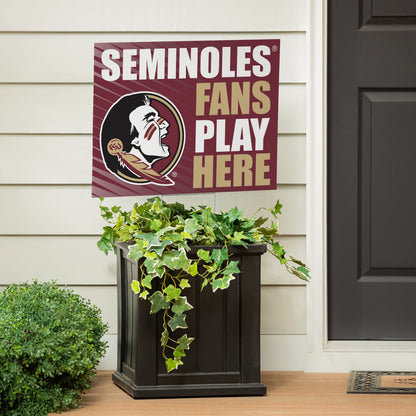 Florida State University Coroplast Yard Sign "Fans Play Here"