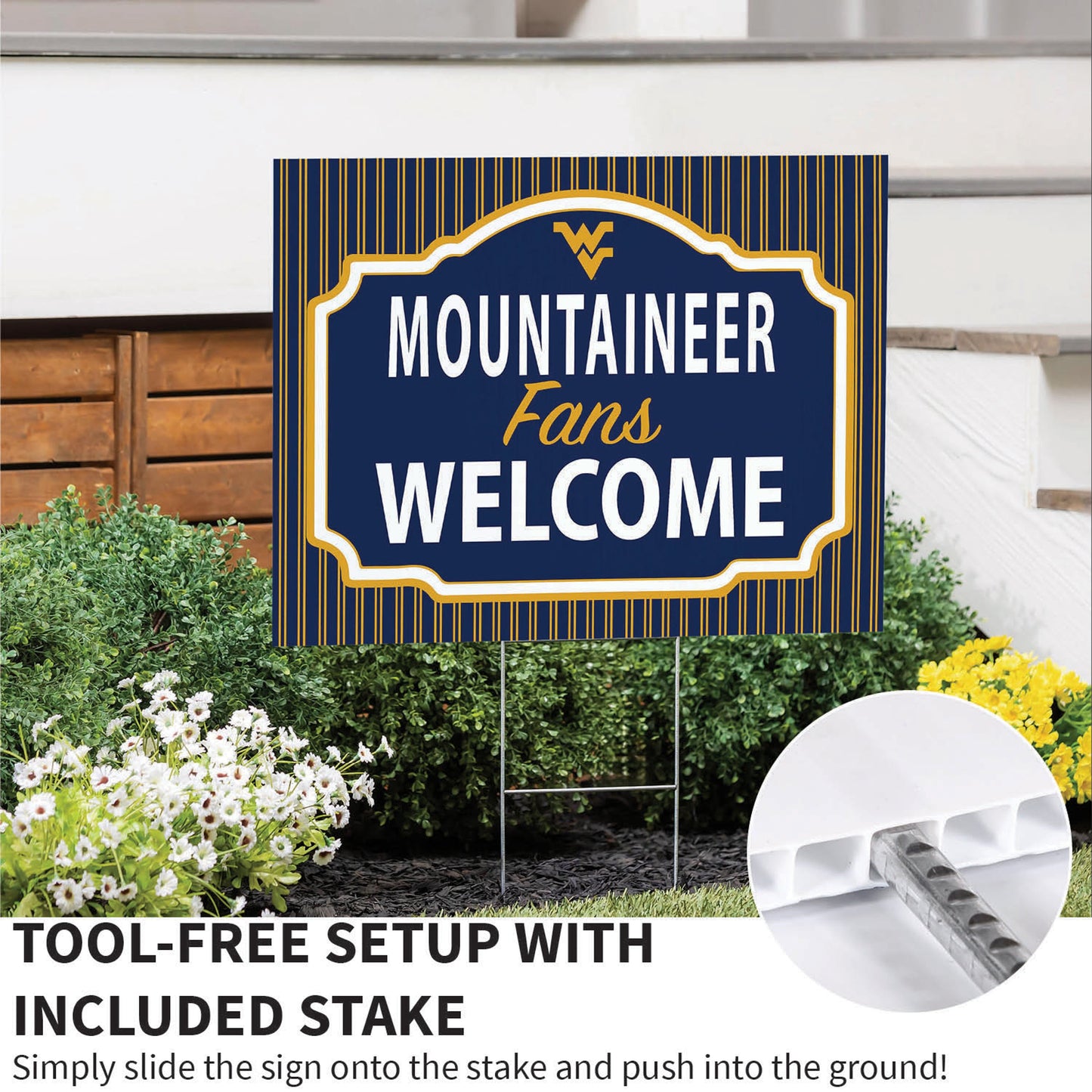 West Virginia University Coroplast Yard Sign, "Fans Welcome"