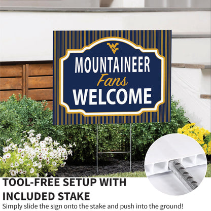 West Virginia University Coroplast Yard Sign, "Fans Welcome"