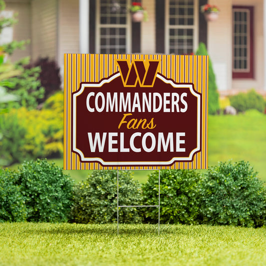Washington Commanders Coroplast Yard Sign, "Fans Welcome"