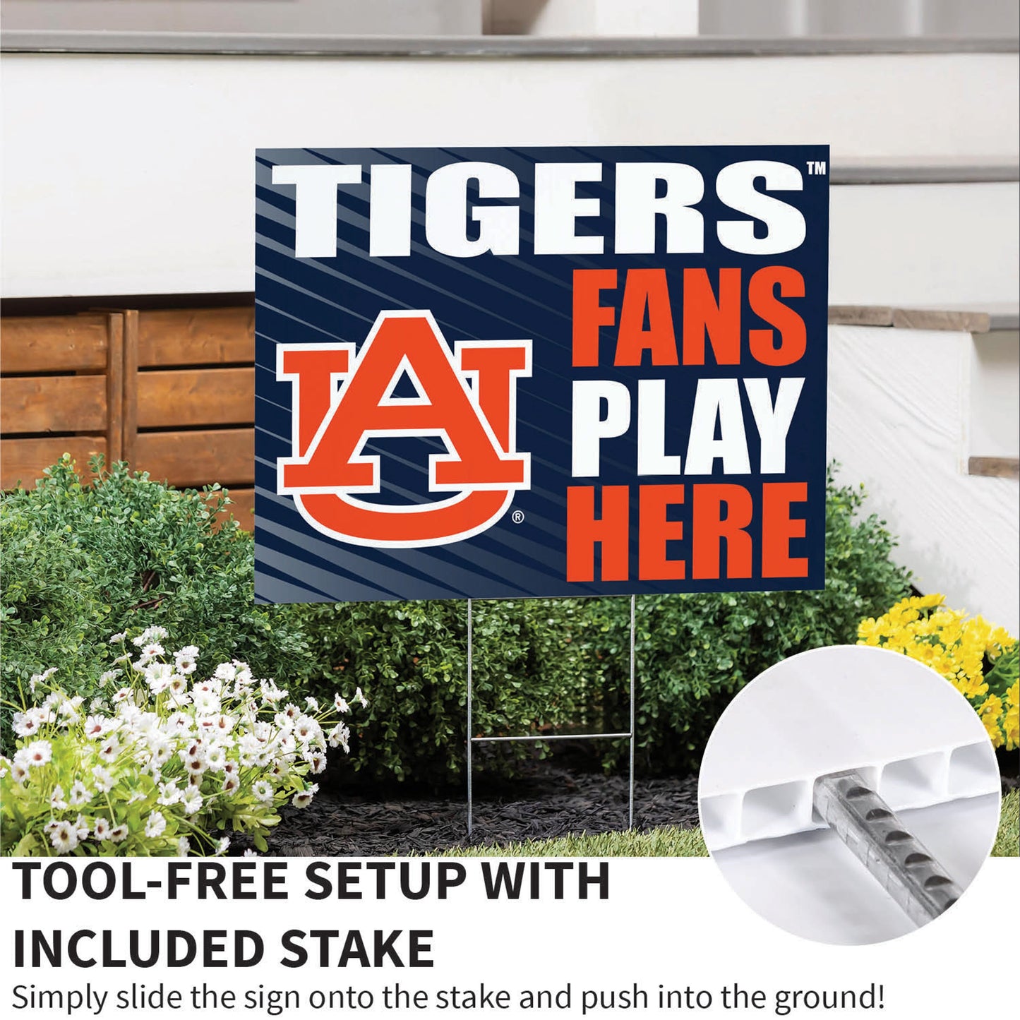 Auburn University Coroplast Yard Sign "Fans Play Here"