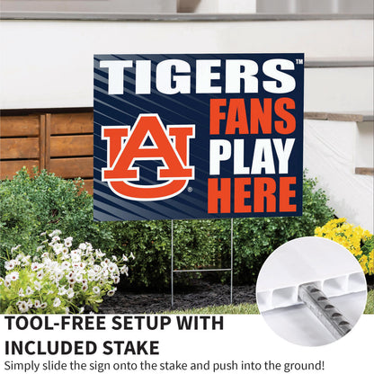 Auburn University Coroplast Yard Sign "Fans Play Here"