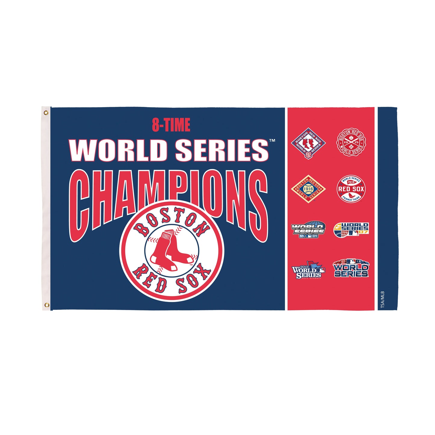 Boston Red Sox Single Sided Flag w/ 2 Grommets, 3'x5' Multi Win Flag