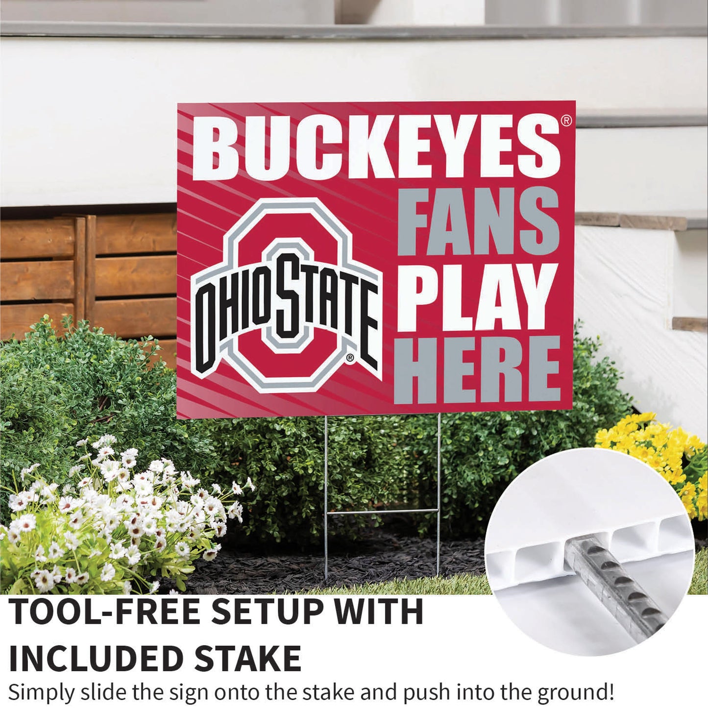 Ohio State University Coroplast Yard Sign "Fans Play Here"