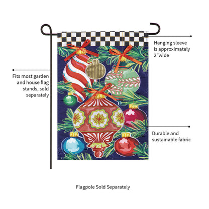 Happy Holidays Ornaments Applique Garden Flag