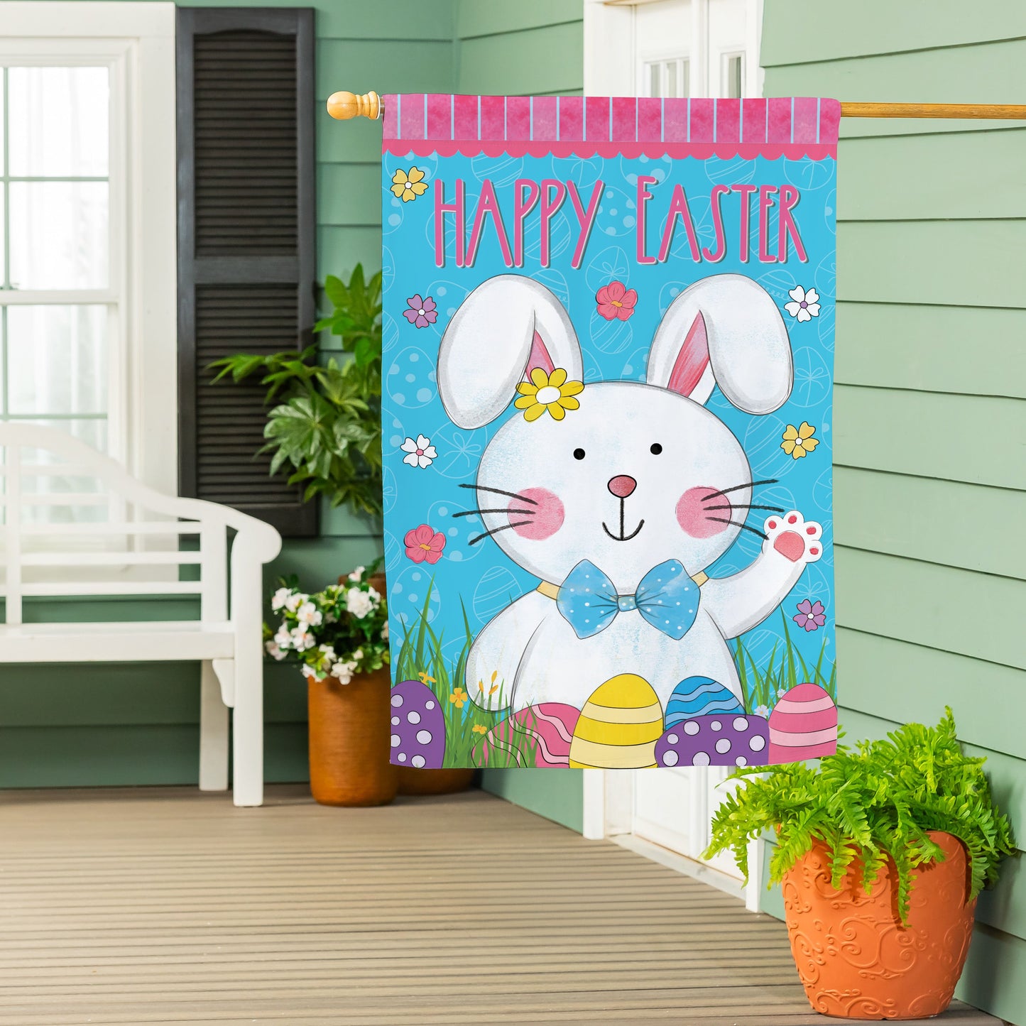 Bowtie Bunny Suede House Flag