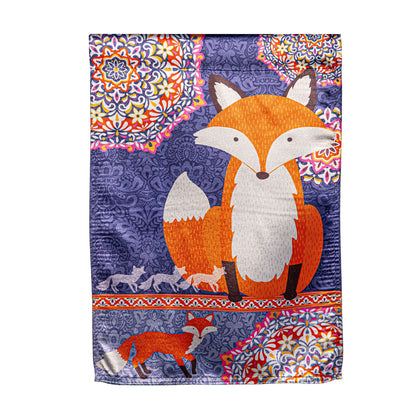 Fox in Fall Lustre Garden Flag
