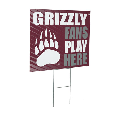 University of Montana Coroplast Yard Sign "Fans Play Here"