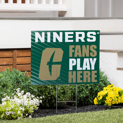 University of North Carolina/Charlotte Coroplast Yard Sign "Fans Play Here"