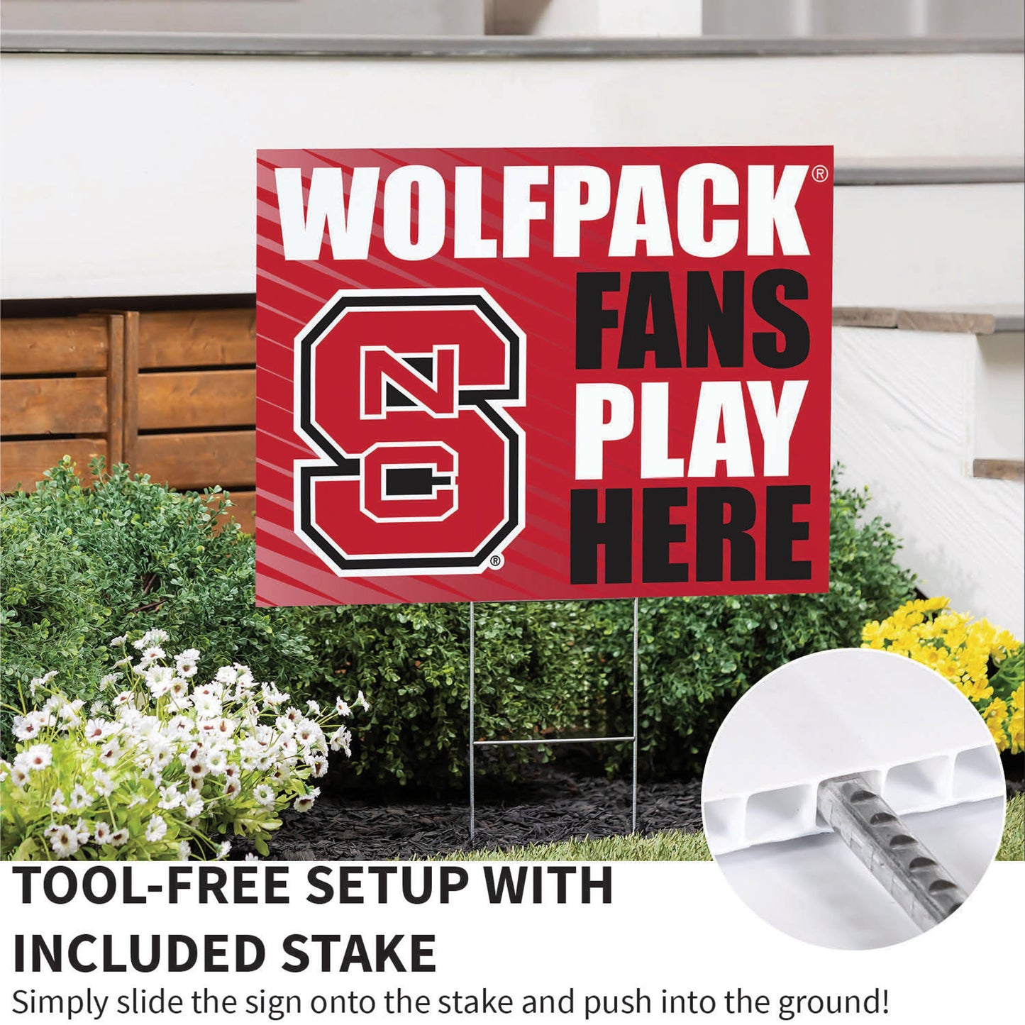 North Carolina State University Coroplast Yard Sign "Fans Play Here"