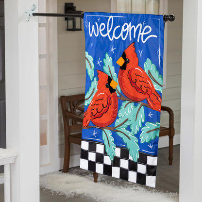 Welcome Winter Friends Applique House Flag