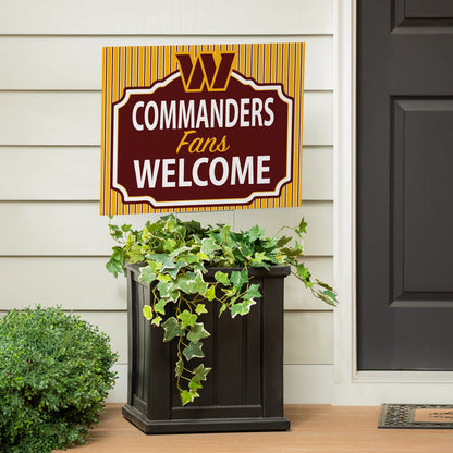 Washington Commanders Coroplast Yard Sign, "Fans Welcome"