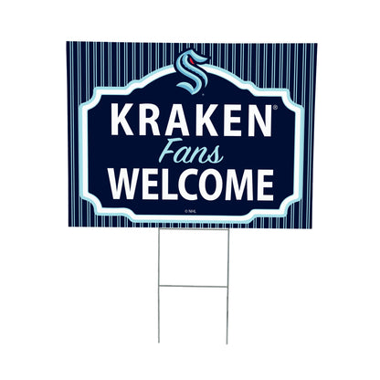 Seattle Kraken Coroplast Yard Sign, "Fans Welcome"